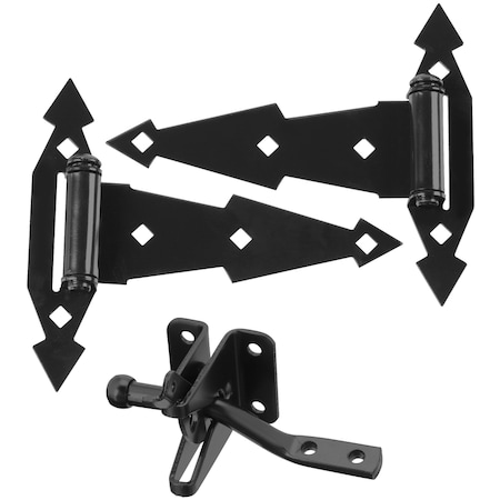 National Hardware National Hardware 8 in. L Black Steel Gate Hardware Kit 1 pk N243-899